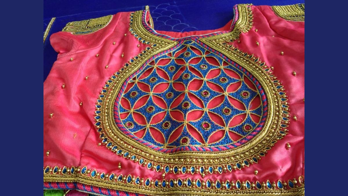 Designer cut work: Exquisite Aari Embroidery Bridal Blouse to Elevate Your Style