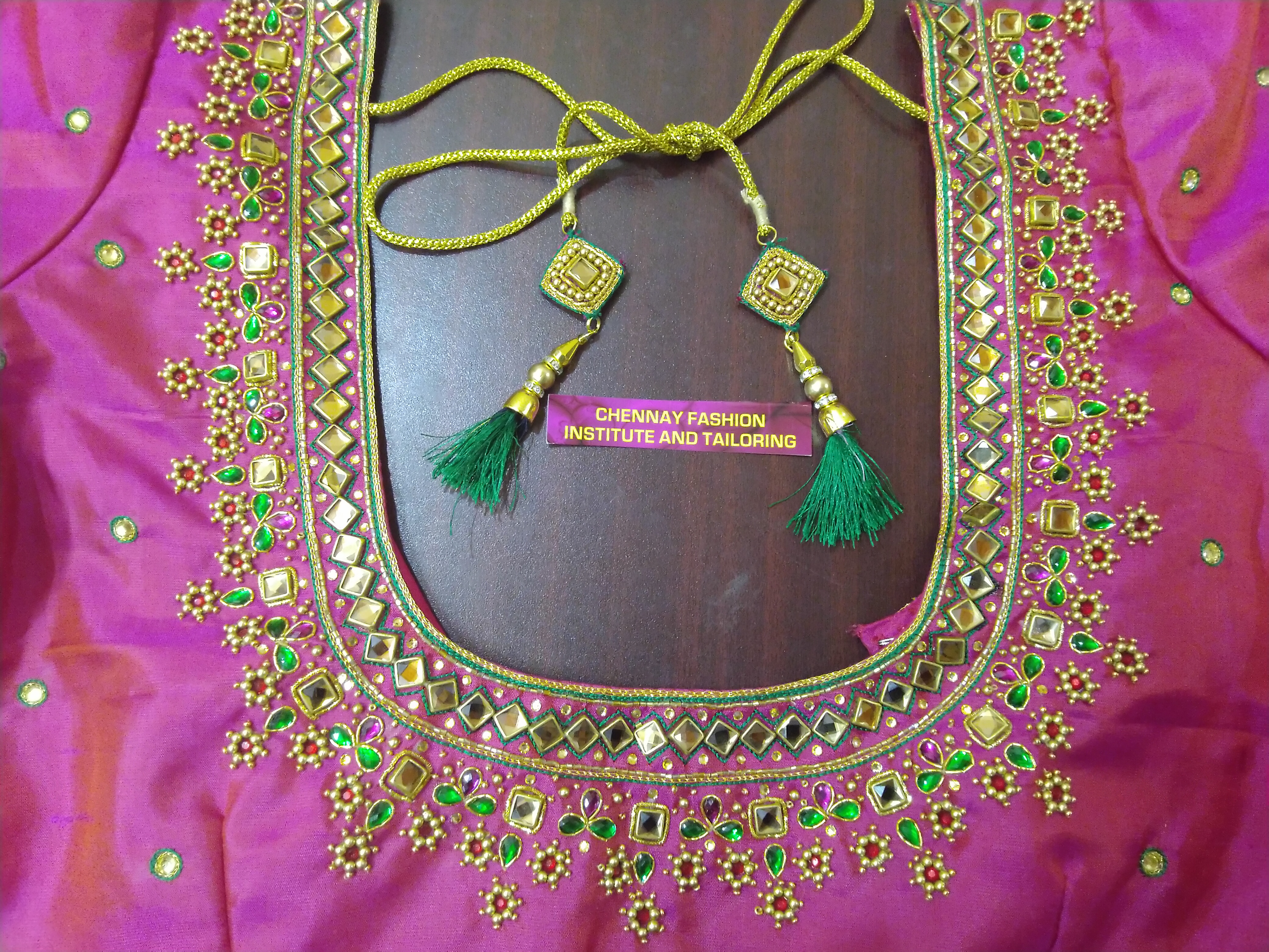 Kundan work in bridal blouses: Elegance Unveiled: Expert Aari Embroidery Institute 1