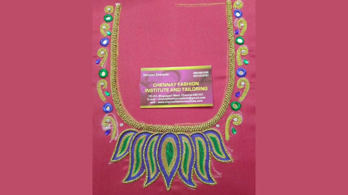 Masterpiece of Embossed bead work on blouse