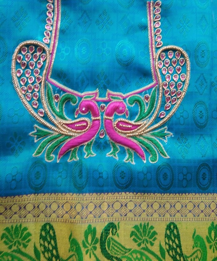 Embossed peacock work 1