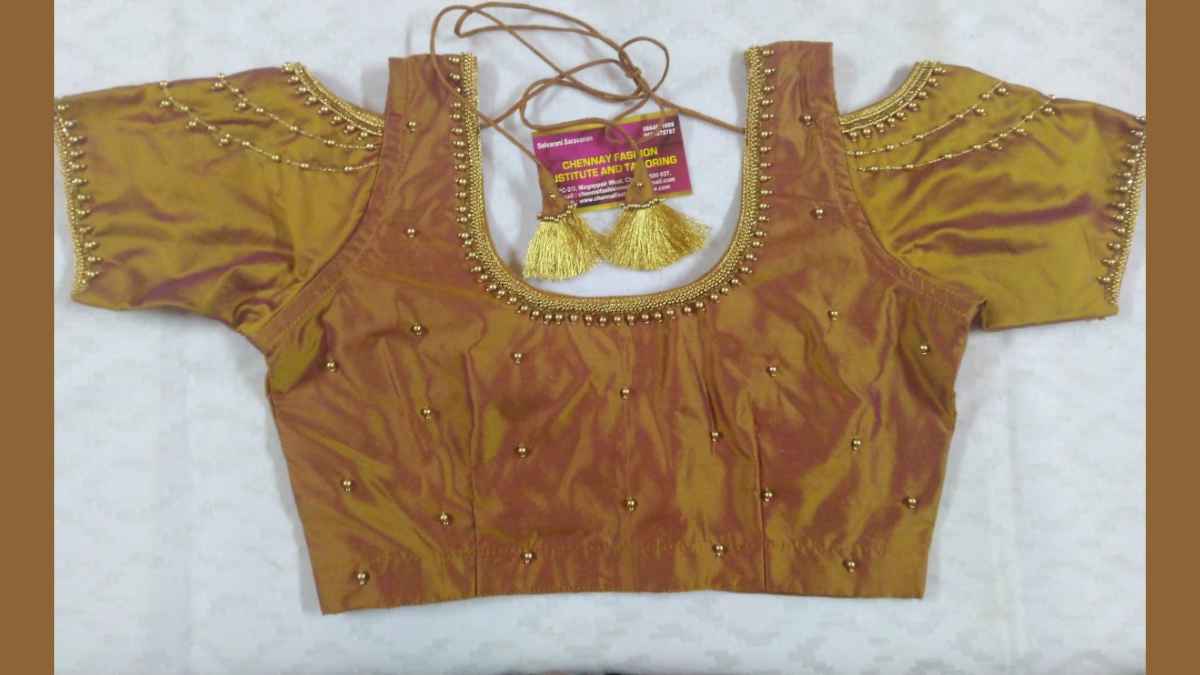 Golden embroidery blouse